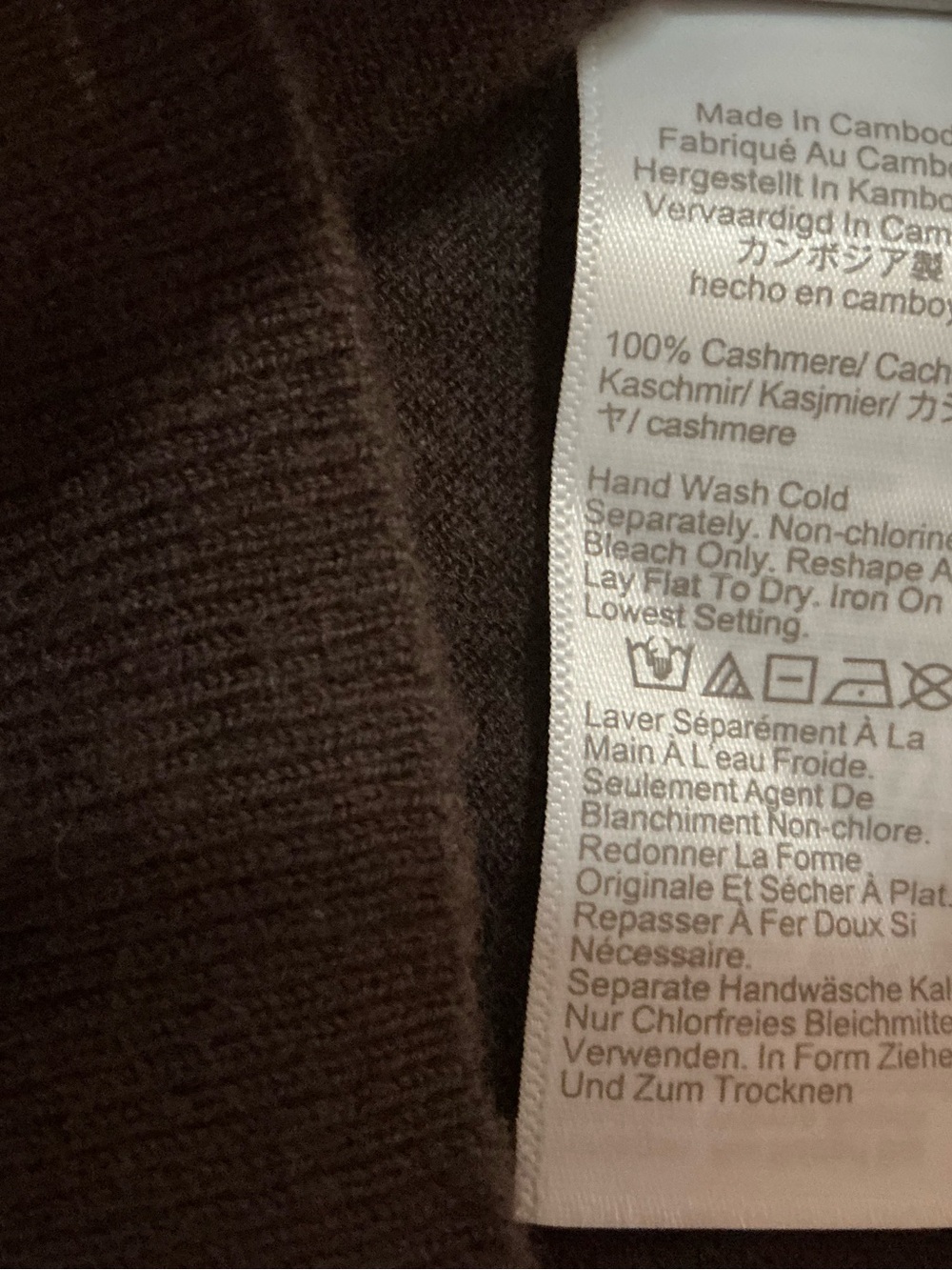 J. Crew Women’s Chocolate Brown 100% Cashmere Cardigan Sweater L - Picture 6 of 7